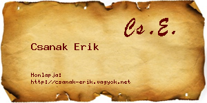 Csanak Erik névjegykártya